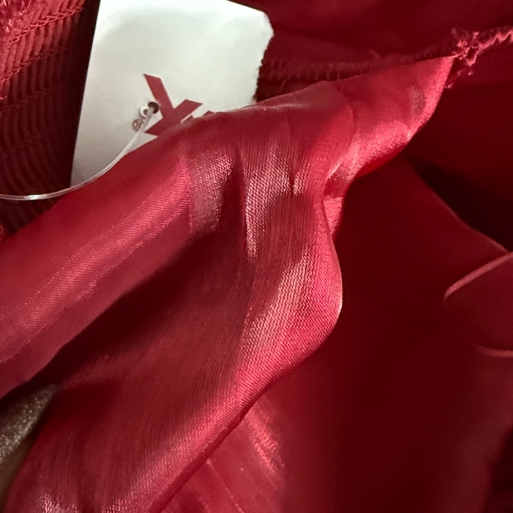 Thirty Thirty LA Chiffon Babydoll Dress Red Mini Medium Sexy Chic Shiny Red $69 - Picture 6 of 6